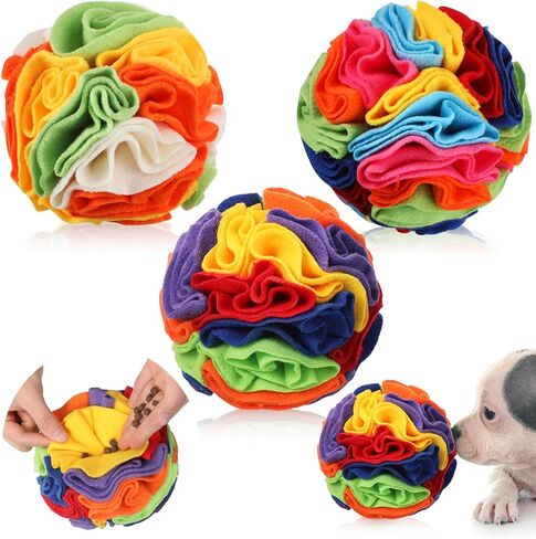 Deekin 3 Pcs Snuffle Ball for Dogs Snuffle Mat Interactive Treat Puzzle Toys for Dog Stimulating Sniffing Foraging Dog Ball for Blind Dogs Training and Anxiety Stress Relief in Saudi Arabia