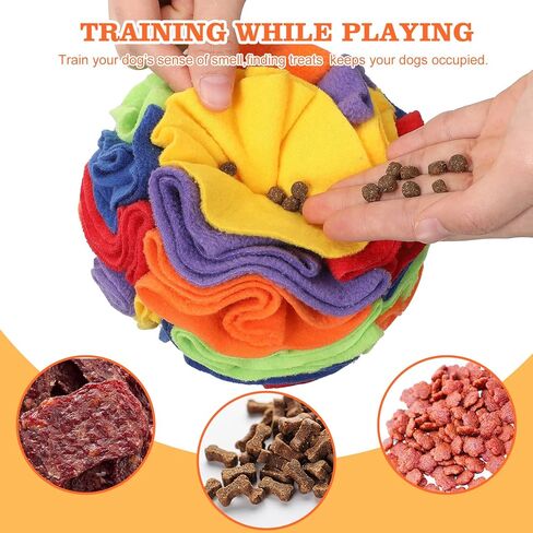 Deekin 3 Pcs Snuffle Ball for Dogs Snuffle Mat Interactive Treat Puzzle Toys for Dog Stimulating Sniffing Foraging Dog Ball for Blind Dogs Training and Anxiety Stress Relief in Saudi Arabia