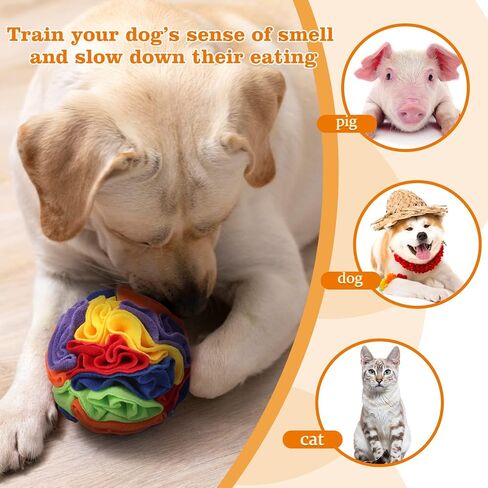 Deekin 3 Pcs Snuffle Ball for Dogs Snuffle Mat Interactive Treat Puzzle Toys for Dog Stimulating Sniffing Foraging Dog Ball for Blind Dogs Training and Anxiety Stress Relief in Saudi Arabia