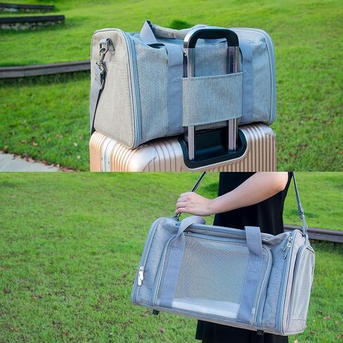 Soft Sided Carrier for Small Medium Cats Dogs,TSA Airline Approved Collapsible Travel Pet Carrier Medium Pink in Kuwait