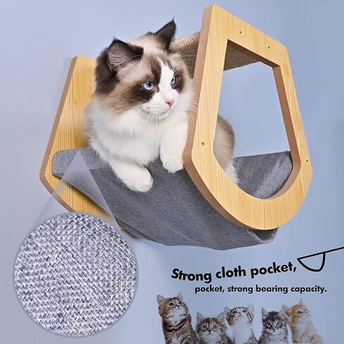 سرير للقطط مثبت على الحائط، أثاث خشبي للقطط، بيت للقطط، مجثم للقطط، شجرة للقطط، أرفف للقطط (مروحة) in Kuwait
