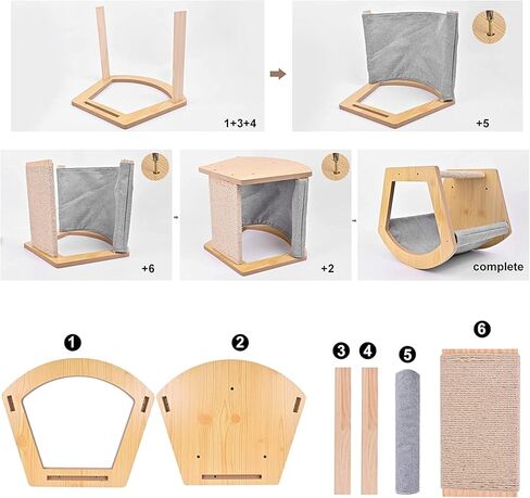 سرير للقطط مثبت على الحائط، أثاث خشبي للقطط، بيت للقطط، مجثم للقطط، شجرة للقطط، أرفف للقطط (مروحة) in Kuwait