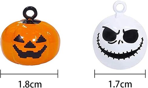 MINGXU Halloween Bell, 5pcs Mini Copper Bells Pet Collar Cartoon Skull Pumpkin Bells, Halloween Decoration Accessories (3 Color) in Saudi Arabia