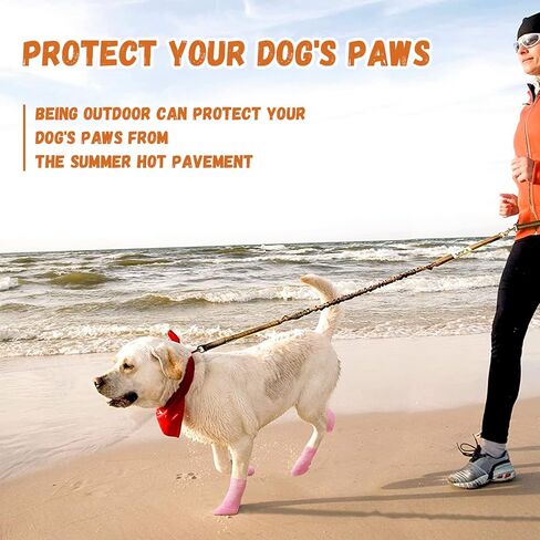 Double Side Anti-Slip Dog Socks - Strong Grips Traction Control for Indoor on Hardwood Floor Wear, Best Paw Protector for Puppy Small Medium Large Dogs in Kuwait