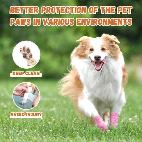 Double Side Anti-Slip Dog Socks - Strong Grips Traction Control for Indoor on Hardwood Floor Wear, Best Paw Protector for Puppy Small Medium Large Dogs in Kuwait