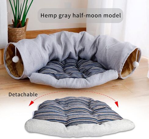 ALI2 سرير نفق أرنب 2 في 1 أنابيب نفق لعب أرنب لمخبأ نفق خنزير غينيا أرنب مع حصيرة قابلة للإزالة للأرنب خنزير غينيا هريرة جرو النمس القنفذ in Kuwait