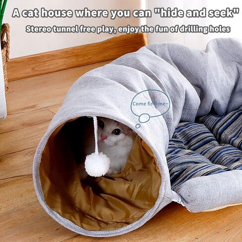 ALI2 سرير نفق أرنب 2 في 1 أنابيب نفق لعب أرنب لمخبأ نفق خنزير غينيا أرنب مع حصيرة قابلة للإزالة للأرنب خنزير غينيا هريرة جرو النمس القنفذ in Kuwait