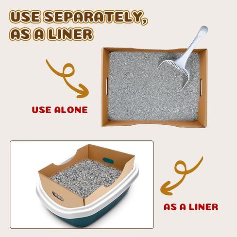 صندوق فضلات القطط للاستعمال مرة واحدة: 10 قطع من وعاء فضلات القطط الورقية المحمولة للسفر / الداخل - بطانة صندوق فضلات من الورق المقوى مع مقابض للقطط الصغيرة والارانب والخنزير الغيني in Kuwait