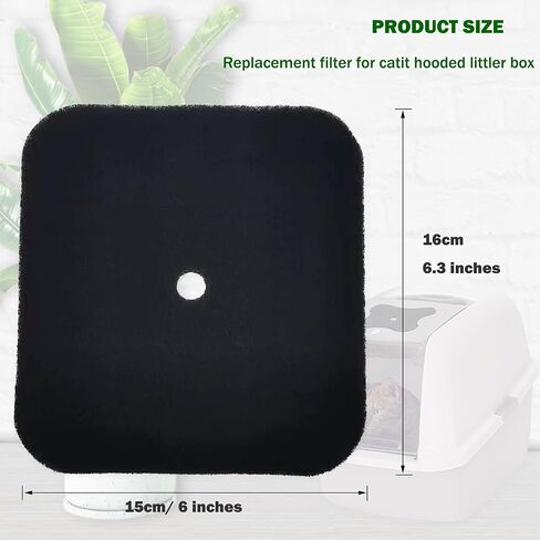 xcivi 12 Pack Cat Litter Box Replacement Carbon Charcoal Filter Compatible with Catit Hooded Litter Box. Cat Litter Air Filter for Litter Box Scent Control in Saudi Arabia