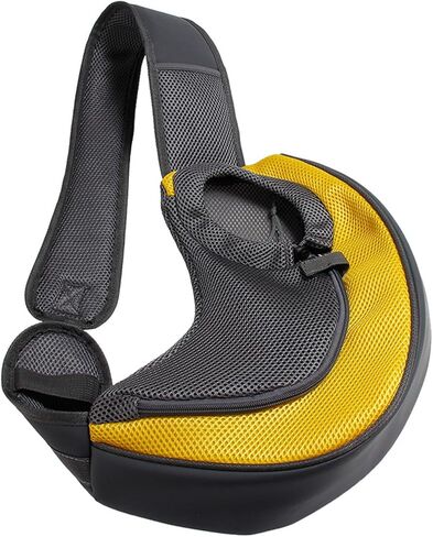 كيو تشينغج حامل للكلاب والقطط والحيوانات الاليفة، حزام قابل للتعديل وجسم شبكي جيد التهوية، شنطة حمل امنة للسفر للكلاب والقطط والارانب، اسود، للحيوانات الاليفة 5-10 باوند in Kuwait