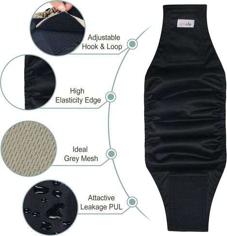 Premium Male Dog Wraps - High Absorbency Male Dog Diapers (Pack of 3) - Washable Belly Band for Male Dogs Incontinence and Puppy Training (Bear, XS) in Kuwait