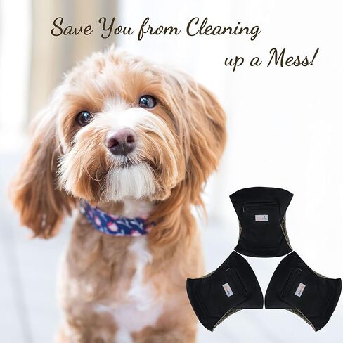 Premium Male Dog Wraps - High Absorbency Male Dog Diapers (Pack of 3) - Washable Belly Band for Male Dogs Incontinence and Puppy Training (Bear, XS) in Kuwait