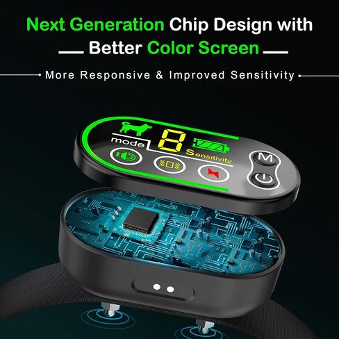 Dog Bark Collar, Rechargable anti barking collar for dogs with 5 Adjustable Sensitivity Levels and 6 Adjustable shock and 3 vibration levels - Bark Collar for Small, Medium and large dogs in Kuwait