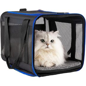 petisfam Large Cat Carrier with Privacy Flaps for Nervous and Sensitive Cats in Saudi Arabia