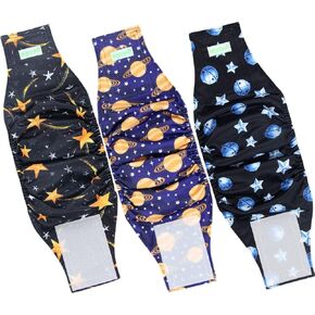 wegreeco Washable Male Dog Belly Band (Stylish Pattern) - Pack of 3 - Dog Diapers Male - Washable Male Dog Belly Wrap (Bones & Footprints, X-Large) in Saudi Arabia
