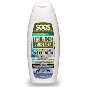 Soos Pet Dog Shampoo and Conditioner for Cats and Pets Natural Dead Sea Minerals Two-in-One Deeply Absorbing with Essential Oils Natural Ingredients Vitamins Antifun-gle - 1x Pack (500ml) in Saudi Arabia