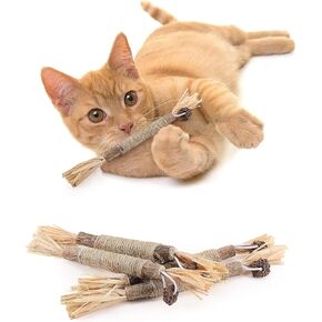 PAKESI Catnip Sticks 4-Piece Set of cat Toys, Silver Cane Cleaning cat Teeth, Indoor cat Interactive Toys, Suitable for All Cats Chewing Sticks to Relieve Stress in Kuwait