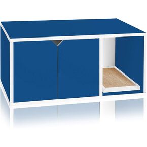 WAY BASICS Cat Litter Box Enclosure Hidden Furniture (Scratch Pad Included)