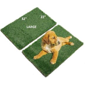 MEEXPAWS Dog Grass Pee Pads for Dogs | Large 32×22 in | 2× Dog Artificial Grass Pads Replacement| Rapid Drainage | Indoor Dog Litter Box in Kuwait