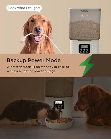 Ciays Automatic Cat Feeder, 5.6L, 4 Meals Per Day, Pet Dry Food Dispenser, Dual Power Supply & Voice Recorder, Black in Saudi Arabia