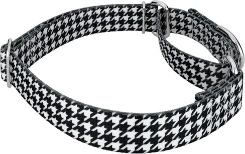 Country Brook Petz - طوق كلب Houndstooth Martingale - مجموعة الرياضة وألعاب القوى مع 14 تصميمًا مفعمًا بالحيوية (1 بوصة، متوسط) in Kuwait