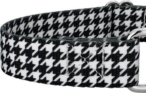 Country Brook Petz - طوق كلب Houndstooth Martingale - مجموعة الرياضة وألعاب القوى مع 14 تصميمًا مفعمًا بالحيوية (1 بوصة، متوسط) in Kuwait