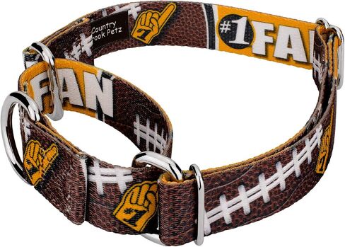 Country Brook Petz - طوق كلب Houndstooth Martingale - مجموعة الرياضة وألعاب القوى مع 14 تصميمًا مفعمًا بالحيوية (1 بوصة، متوسط) in Kuwait