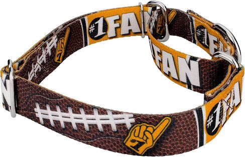 Country Brook Petz - طوق كلب Houndstooth Martingale - مجموعة الرياضة وألعاب القوى مع 14 تصميمًا مفعمًا بالحيوية (1 بوصة، متوسط) in Kuwait