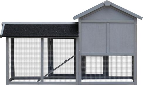 DHHU Rabbit Hutch 2-Story Rabbit Cage Bunny Hutch Rolling Large Bunny Cage Indoor Outdoor Guinea Pig Hutch Rabbit House with Waterproof Roof and No Leak Plastic Tray in Saudi Arabia