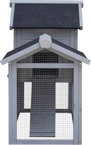 DHHU Rabbit Hutch 2-Story Rabbit Cage Bunny Hutch Rolling Large Bunny Cage Indoor Outdoor Guinea Pig Hutch Rabbit House with Waterproof Roof and No Leak Plastic Tray in Saudi Arabia