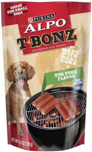 Purina ALPO Brand Dog Food 00011132171155 Purina Alpo TBONZ Rib Shaped BBQ Pork Flavor (for Small 4.5 oz Dog Treats, 4.5 Ounce (Pack of 1), Brown/A in Kuwait