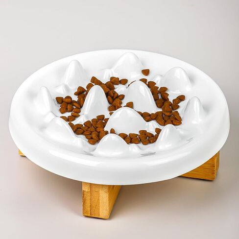 Lorde Slow Feeder Cat Bowl,Raised Cat Slow Feeder Dry Food Wet Food Bowl with Stand Ceramic Elevated Pet Bowl for Cat and Dog Puzzle Feeder for Heathy Eating Diet.7inch in Saudi Arabia