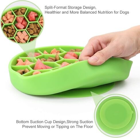 Slow Feeder Dog Bowls, Silicone Dog Bowl with Suction Cups, Non-Slip & Anti Gulping, Dishwasher Safe, Reduces Boredom and Anxiety, Slow Feeding Dog Bowl for Small Medium Large Breed - Blue in Saudi Arabia
