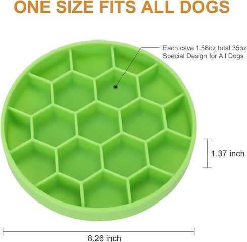 Slow Feeder Dog Bowls, Silicone Dog Bowl with Suction Cups, Non-Slip & Anti Gulping, Dishwasher Safe, Reduces Boredom and Anxiety, Slow Feeding Dog Bowl for Small Medium Large Breed - Blue in Saudi Arabia