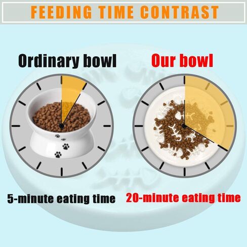 وعاء تغذية بطيء للقطط من السيراميك، طبق سيراميك بتصميم عظمة سمكة، تفاعلي ممتع يبطئ سرعة تناول الحيوانات الاليفة، ضد الانتفاخ وعسر الهضم in Kuwait