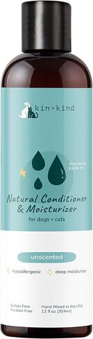 kin+kind Dog Shampoo - Deep Clean, Dirt & Odor Remover w/Activated Charcoal for Dogs, Gentle Formula w/Natural Aloe, Olive Oil & Coconut Oil, Pet Care & Grooming Products, Almond & Vanilla, 12 fl oz in Kuwait