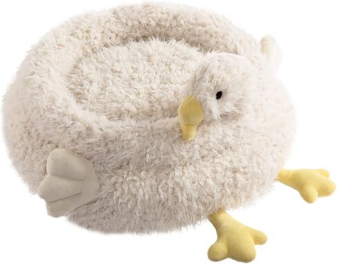PAPITLULU Cozy Pet Bed for Cats and Small Dogs, Goose Shape Cat Cave Nest Sleeping Bed, Warm Puppy House, White in Saudi Arabia