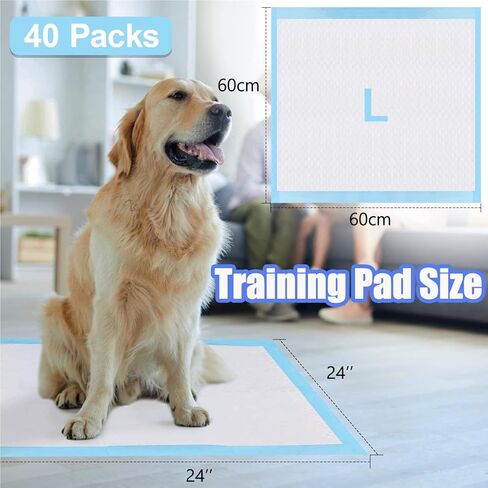 40 قطعة من وسائد تدريب الكلاب والجراء سميكة من 6 طبقات مانعة للتسرب للتحكم في الروائح الكريهة سريعة الجفاف للكلاب والقطط والحيوانات الاليفة الاخرى in Kuwait