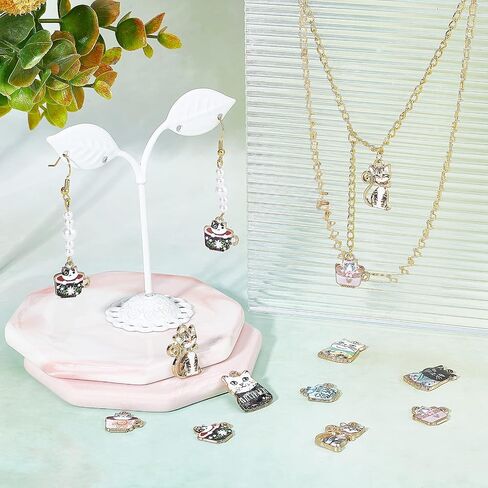 SUNNYCLUE 1 Box 40Pcs Cat Charms Enamel Cat Charm Cat Head Charm Kitten Lucky Pet Cats Flat Back Animal Alloy Charms for Jewelry Making Charms Necklace Bracelet Earrings DIY Craft Supplies Adult in Saudi Arabia
