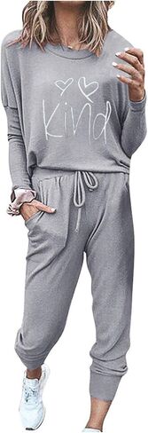UQGHQO jogging suits for women - Hoodie 2 Piece Jogging Suits with Pockets Two Piece Workout Outfits for Women in Saudi Arabia