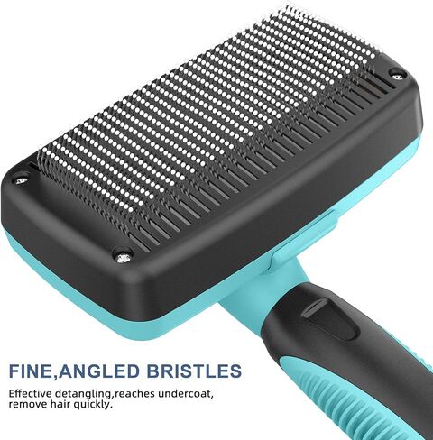 Self-Cleaning Slicker Brush for Dogs & Cats, Grooming Combs for Short & Long-Haired Dogs, Cats, Rabbits & More - Gently Removes Loose Undercoat, Mats and Tangled Hair in Saudi Arabia