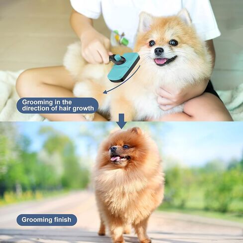 Self-Cleaning Slicker Brush for Dogs & Cats, Grooming Combs for Short & Long-Haired Dogs, Cats, Rabbits & More - Gently Removes Loose Undercoat, Mats and Tangled Hair in Saudi Arabia