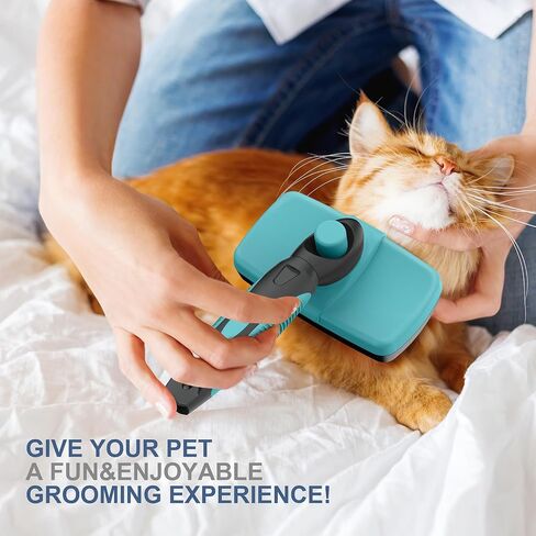 Self-Cleaning Slicker Brush for Dogs & Cats, Grooming Combs for Short & Long-Haired Dogs, Cats, Rabbits & More - Gently Removes Loose Undercoat, Mats and Tangled Hair in Saudi Arabia