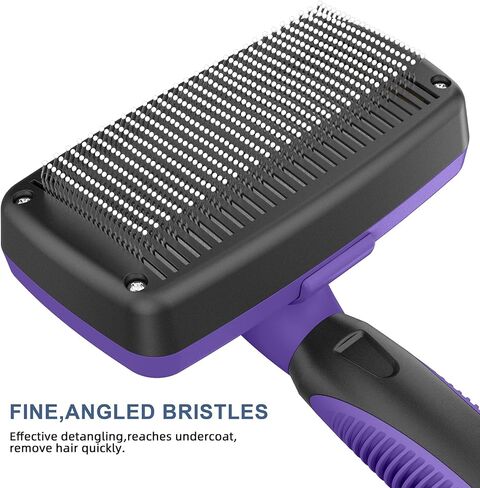 Self-Cleaning Slicker Brush for Dogs & Cats, Grooming Combs for Short & Long-Haired Dogs, Cats, Rabbits & More - Gently Removes Loose Undercoat, Mats and Tangled Hair in Saudi Arabia