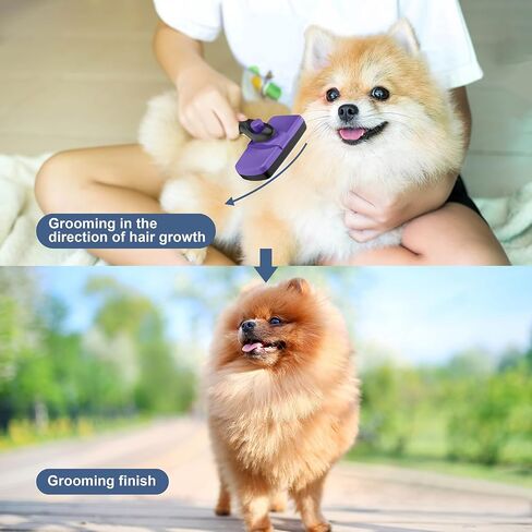 Self-Cleaning Slicker Brush for Dogs & Cats, Grooming Combs for Short & Long-Haired Dogs, Cats, Rabbits & More - Gently Removes Loose Undercoat, Mats and Tangled Hair in Saudi Arabia