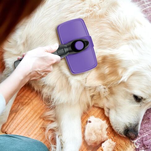 Self-Cleaning Slicker Brush for Dogs & Cats, Grooming Combs for Short & Long-Haired Dogs, Cats, Rabbits & More - Gently Removes Loose Undercoat, Mats and Tangled Hair in Saudi Arabia