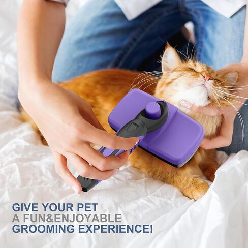 Self-Cleaning Slicker Brush for Dogs & Cats, Grooming Combs for Short & Long-Haired Dogs, Cats, Rabbits & More - Gently Removes Loose Undercoat, Mats and Tangled Hair in Saudi Arabia