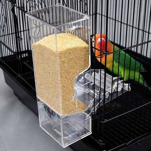 POPETPOP Bird Cage Feeder Bird Cage Feeders Automatic Parrot Tube Birds Cage Accessories for Parakeet Canary Cockatiel Finch Bird Feeder in Saudi Arabia