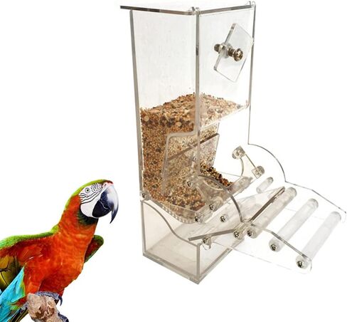 POPETPOP Bird Cage Feeder Bird Cage Feeders Automatic Parrot Tube Birds Cage Accessories for Parakeet Canary Cockatiel Finch Bird Feeder in Saudi Arabia