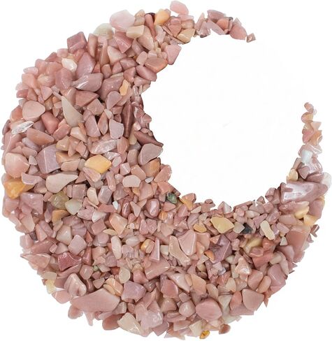 Crocon 1/2 LB Crushed Pink Opal Chips Bulk Stone 1100+ Carats Natural Quartz Pieces Irregular Shape Gemstone Tumbling Cabbing Gem Mining Chakra Balancing Reiki and Crystal Healing Home Office Décor in Saudi Arabia